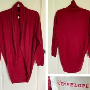 New! Red Envelope Red 100% Cashmere Cocoon Cardigan Sweater 47184